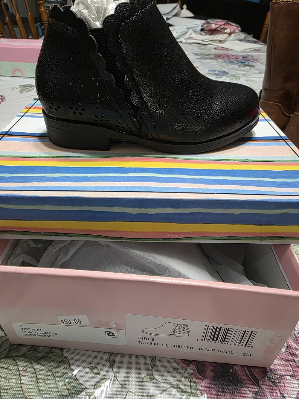 Girls Black Ankle Boots - Lil Chess II